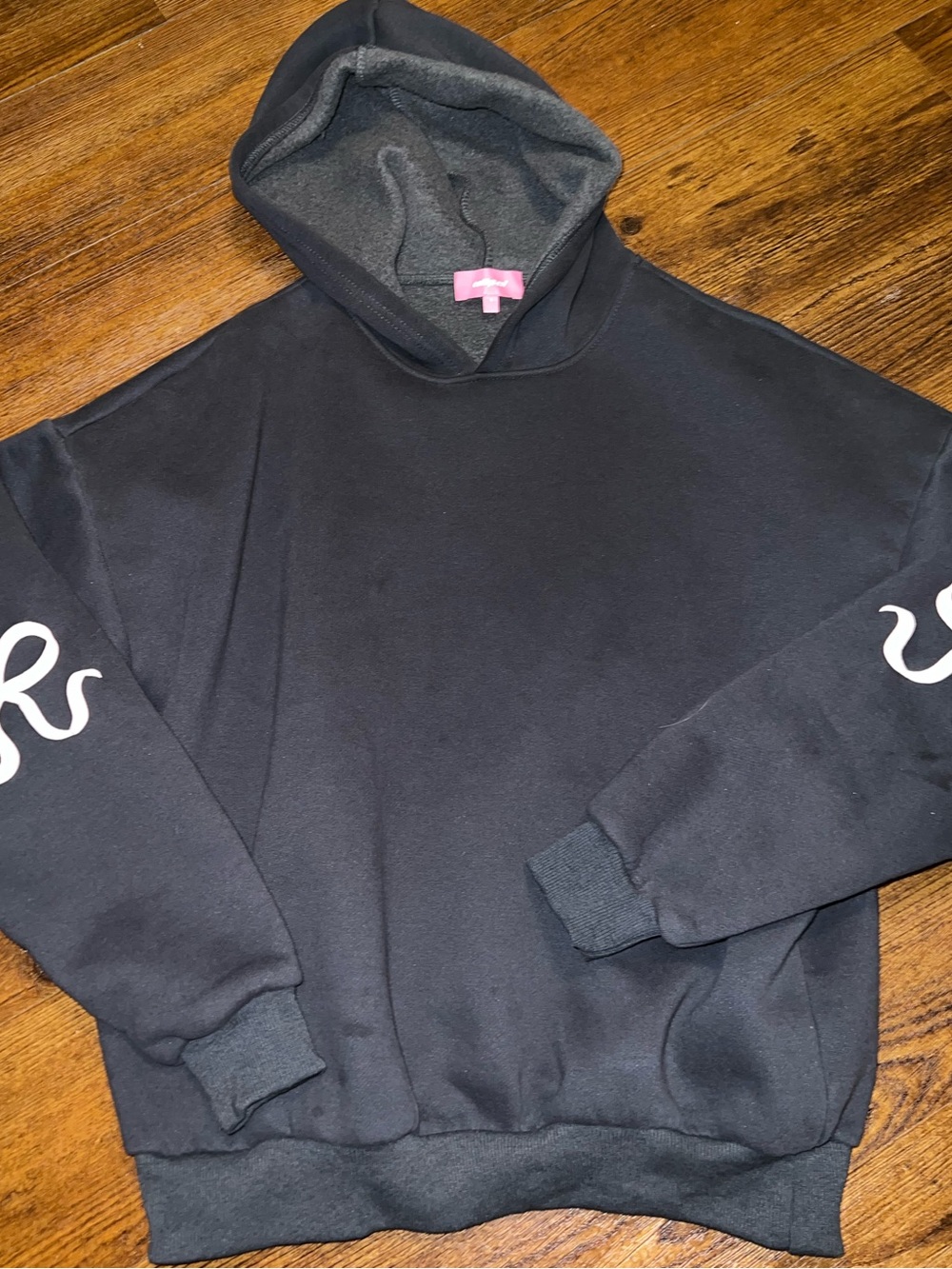 Edikted Bonney Bow Gray Pink Oversize Cozy Coquette Long Sleeve Hoodie Size S - Picture 7 of 9